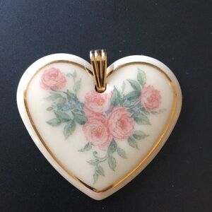 Lenox Floral Heart Pendant with Gold Accents